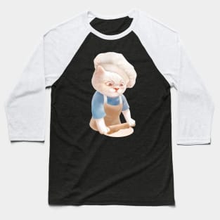 Cat In Chef Hat Rolling Dough Baseball T-Shirt